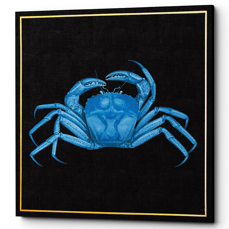 Постер Blue Crab Poster Черный Морская синь в Ульяновске | Loft Concept 