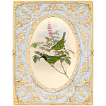 Декоративный постер с изображением птиц в раме с рельефным растительным узором Blooming Birds Poster варинант исполнения - 6 | Loft Concept в Ульяновске