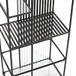 Стеллаж из металла и стекла Menzie Black Stripes Metal Rack варинант исполнения - 4 | Loft Concept в Ульяновске