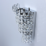 Бра настенное цвета хром с прозрачными квадратными хрустальными подвесками Crystal Regena варинант исполнения - 4 | Loft Concept в Ульяновске