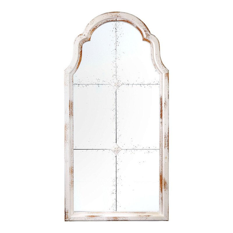 Зеркало-окно настенное в винтажном стиле Venetian Smooth Белый в Ульяновске | Loft Concept 