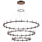 Люстра подвесная с тремя круглыми ярусами и цилиндрическими плафонами Arnaut Light варинант исполнения - 2 | Loft Concept в Ульяновске