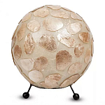 Настольная лампа из перламутра на металлическом каркасе Indonesian Circle варинант исполнения - 2 | Loft Concept в Ульяновске