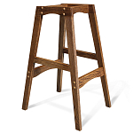 Барный стул со спинкой на 4-х деревянных ножках Коричневый Велюр Vendramin Chair  варинант исполнения - 5 | Loft Concept в Ульяновске