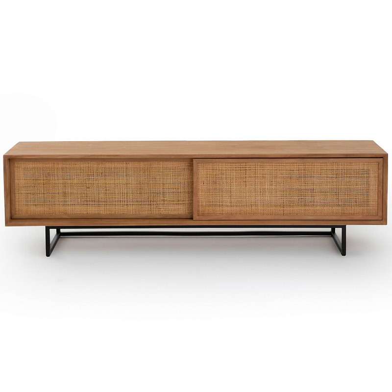 ТВ-тумба из массива тика Busto TV Stand Древесина Черный ТВ-тумба из массива тика Busto TV Stand Древесина Черный в Ульяновске | Loft Concept