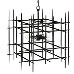 Люстра черная квадратной остроконечной формы Black Square варинант исполнения - 2 | Loft Concept в Ульяновске