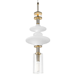 Подвесной светильник со стеклянными элементами и бронзовыми вставками Высота 62 см Gabriel Scott Luna варинант исполнения - 7 | Loft Concept в Ульяновске