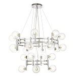 Люстра подвесная с двумя ярусами и 24-ю рельефными прозрачными плафонами из стекла Perforated Glass Bubbles варинант исполнения - 1 | Loft Concept в Ульяновске