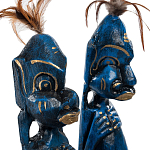 Комплект из 2-х деревянных статуэток Asmat Statuettes Dark Blue варинант исполнения - 6 | Loft Concept в Ульяновске