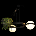 Подвесной светильник с 2-мя шарообразными плафонами и цилиндрическим спотом Light of Еyes варинант исполнения - 7 | Loft Concept в Ульяновске