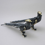 Статуэтка бронзовая пара Фазаны синие Bronze Birds варинант исполнения - 2 | Loft Concept в Ульяновске