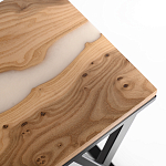 Кофейный столик со столешницей карагач и эпоксидной смолы Trina Coffee Table варинант исполнения - 2 | Loft Concept в Ульяновске