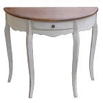 Деревянная консоль полукруглая с ящиком в стиле прованс Interiors Romance варинант исполнения - 1 | Loft Concept в Ульяновске