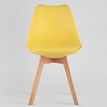 Стул с основой из пластика и мягким сиденьем Arvika Yellow варинант исполнения - 2 | Loft Concept в Ульяновске
