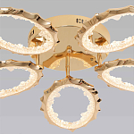 Потолочная люстра с 5-ю светодиодными лампами с золотистым каркасом Ring of Fire варинант исполнения - 2 | Loft Concept в Ульяновске