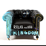 Кресло "Баския и Уорхол" Basquiat Warhol graffiti chair натуральная кожа варинант исполнения - 2 | Loft Concept в Ульяновске