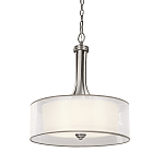 Люстра подвесная с двойным круглым плафоном из органзы и матового стекла Kichler варинант исполнения - 1 | Loft Concept в Ульяновске