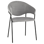 Серый стул с обивкой из искусственной замши Alexis варинант исполнения - 1 | Loft Concept в Ульяновске