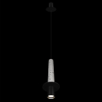 Подвесной светильник с узким цилиндрическим плафоном и черным металлическим декором Concrete Pipe варинант исполнения - 11 | Loft Concept в Ульяновске