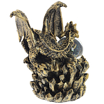 Декоративная статуэтка Дракон со стеклянным шаром Dragon and Glass Ball Gold Black варинант исполнения - 3 | Loft Concept в Ульяновске