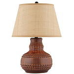 Настольная лампа темно-коричневая с тканевым абажуром в форме конуса Сhieftain варинант исполнения - 3 | Loft Concept в Ульяновске