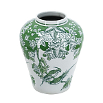 Ваза с зелеными цветочными и птичьими мотивами Vase Inspired by Nature варинант исполнения - 1 | Loft Concept в Ульяновске