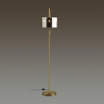 Торшер с круглым плафоном на высокой бронзовой ножке с вертикальным декором из металлических трубок Sohne варинант исполнения - 2 | Loft Concept в Ульяновске