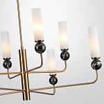 Люстра на штанге с 8-ю цилиндрическими матовыми плафонами и шарами из камня Orb Essence варинант исполнения - 7 | Loft Concept в Ульяновске