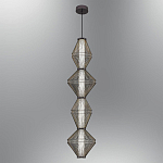 Подвесной светильник вертикальный с плетеным металлическим каркасом Metal Interweaving варинант исполнения - 2 | Loft Concept в Ульяновске