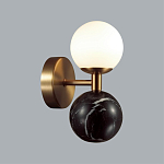 Бра с шарообразным матовым плафоном и шаром из камня на металлическом основании Orb Essence варинант исполнения - 8 | Loft Concept в Ульяновске