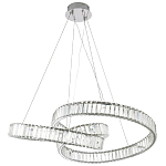 Подвесная люстра в виде изогнутых колец с хрустальным декором Ring Horizontal Oculus Chrome Light Chandelier варинант исполнения - 2 | Loft Concept в Ульяновске
