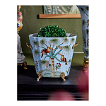 Кашпо из голубого фарфора с бронзовыми элементами Blue Garden варинант исполнения - 5 | Loft Concept в Ульяновске