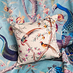 Подушка декоративная с изображением птиц в саду Beige Chinoiserie Birds in the Peach Orchard Cushion варинант исполнения - 3 | Loft Concept в Ульяновске