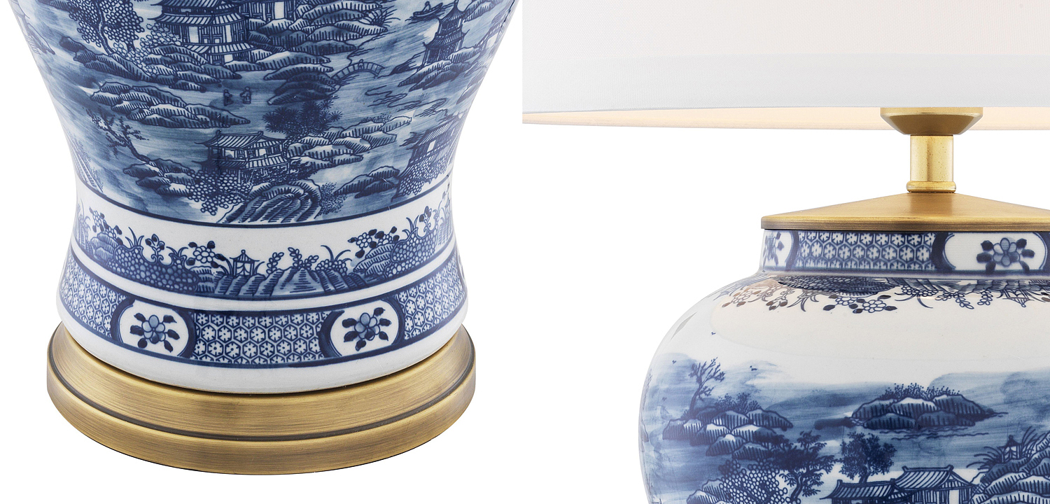 Настольная лампа Eichholtz Table Lamp Chinese Blue Настольная лампа Eichholtz Table Lamp Chinese Blue - Loft-Concept в Ульяновске