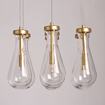 Люстра с 7-ю прозрачными плафонами из стекла в форме капли Lucid Rain  варинант исполнения - 6 | Loft Concept в Ульяновске