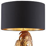 Торшер с каркасом из тропических листьев и круглым черным абажуром Tropical Leaves Monstera варинант исполнения - 1 | Loft Concept в Ульяновске