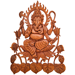 Панно из дерева Ганеша Panel With Animals варинант исполнения - 1 | Loft Concept в Ульяновске