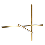 Люстра с 3-мя  пересекающимися цилиндрическими плафонами на тонких тросах Trumpet tube варинант исполнения - 1 | Loft Concept в Ульяновске