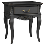 Тумба прикроватная черная из массива бука в стиле прованс Black Provence варинант исполнения - 1 | Loft Concept в Ульяновске