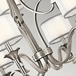 Люстра с белыми тканевыми абажурами в прозрачных стеклянных цилиндрах Kichler варинант исполнения - 3 | Loft Concept в Ульяновске