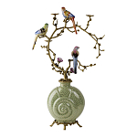 Подсвечник с декором из птиц на ветвях из фарфора с бронзовыми элементами Birds of Paradise варинант исполнения - 3 | Loft Concept в Ульяновске