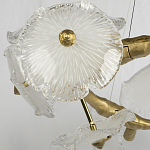 Люстра подвесная круглая с ветвистыми бронзовыми элементами и стеклянными рифлеными дисками Textured Glass Chandelier варинант исполнения - 4 | Loft Concept в Ульяновске