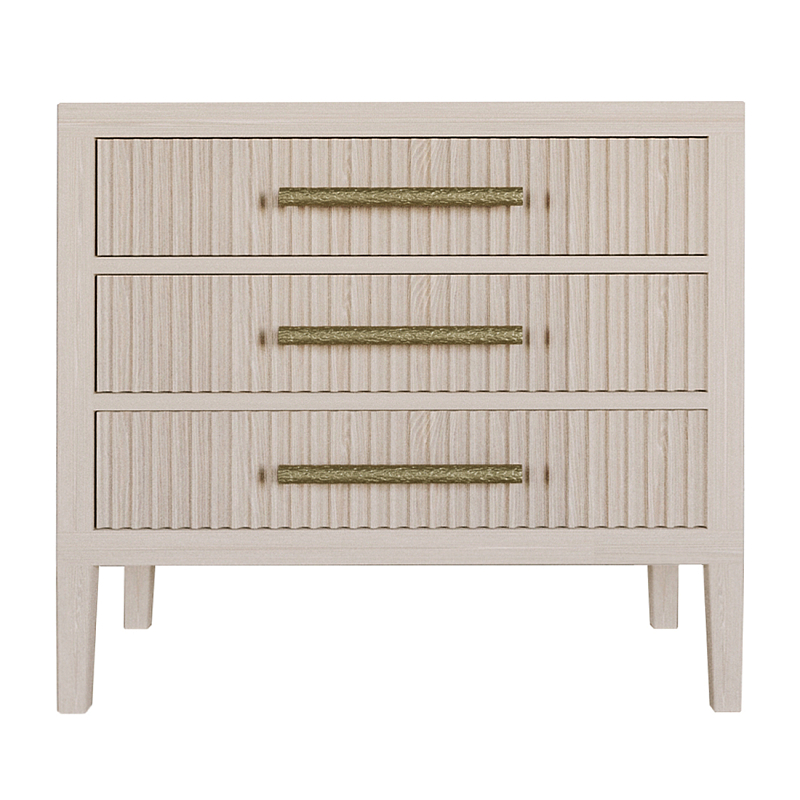 Тумба Primo  с тремя ящиками шпон Светлый дуб Древесина Золотой в Ульяновске | Loft Concept 