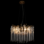 Люстра подвесная круглая в виде ветвей деревьев бронзового цвета с прозрачными подвесками-каплями Droplet Chandelier варинант исполнения - 4 | Loft Concept в Ульяновске