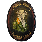 Картина в овальной раме Chinoiserie Grey Dog Portrait варинант исполнения - 1 | Loft Concept в Ульяновске