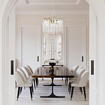 Люстра подвесная круглая в виде ветвей деревьев бронзового цвета с прозрачными подвесками-каплями Droplet Chandelier варинант исполнения - 7 | Loft Concept в Ульяновске