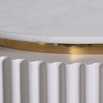 Тумбочка белая овальная с мраморной столешницей Thoroughbass варинант исполнения - 6 | Loft Concept в Ульяновске