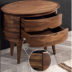 Прикроватный столик из дерева с 2-мя ящиками Moon Walnut Furniture варинант исполнения - 4 | Loft Concept в Ульяновске