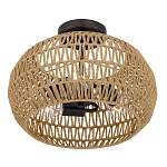 Потолочный светильник с плафоном из плетеного джута и черным каркасом Quoizel варинант исполнения - 3 | Loft Concept в Ульяновске