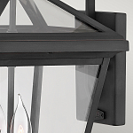 Настенный фонарь черного цвета с прозрачным стеклянным плафоном трапециевидной формы Hinkley варинант исполнения - 5 | Loft Concept в Ульяновске